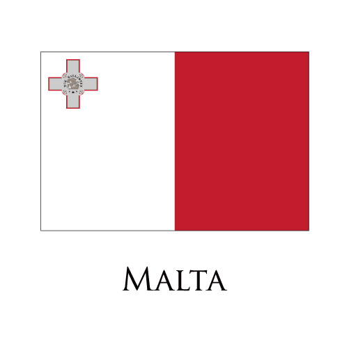 Malta flag logo iron on paper